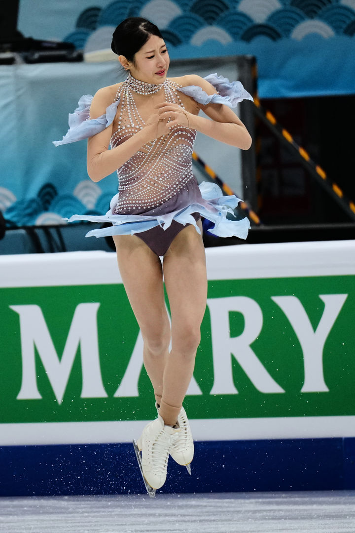 [베이징=AP/뉴시스] 이해인이 22일(현지 시간) 중국 베이징에서 열린 2026 국제빙상경기연맹(ISU) 피겨 스케이팅 사대륙선수권대회 여자 쇼트프로그램에서 연기를 펼치고 있다. 이해인은 최종 5위로 대회를 마쳤다. 2026.01.26.