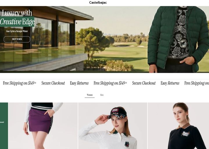 까스텔바작 미국 온라인 공식 스토어 '까스텔바작 USA' 메인 화면.(사진=형지글로벌 제공) *재판매 및 DB 금지