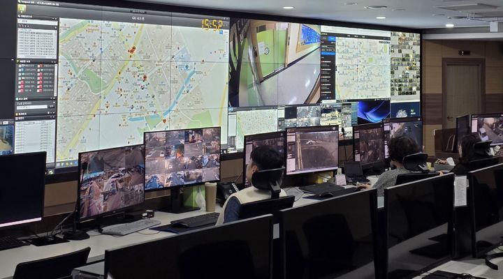 [청주=뉴시스] 청주시 통합관제센터. (사진=뉴시스 DB). photo@newsis.com *재판매 및 DB 금지