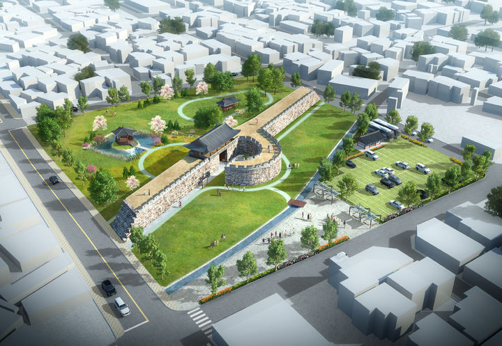 [창원=뉴시스] 강경국 기자 = 경남 창원시 의창구 북동 창원읍성 동문지 복원 사업 조감도. (사진=창원시청 제공). 2026.01.22. photo@newsis.com *재판매 및 DB 금지