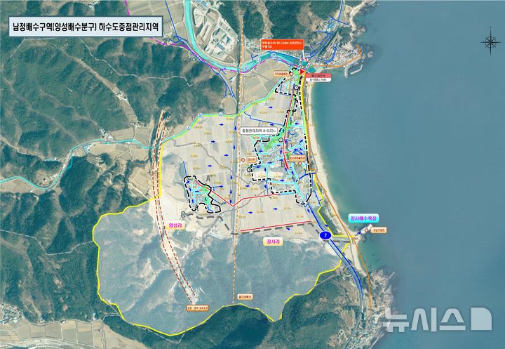 [영덕=뉴시스] 안병철 기자 = 경북 영덕군 남정면 하수도 정비 중점 관리지역 위치도.(사진=영덕군 제공) 2026.01.22. photo@newsis.com