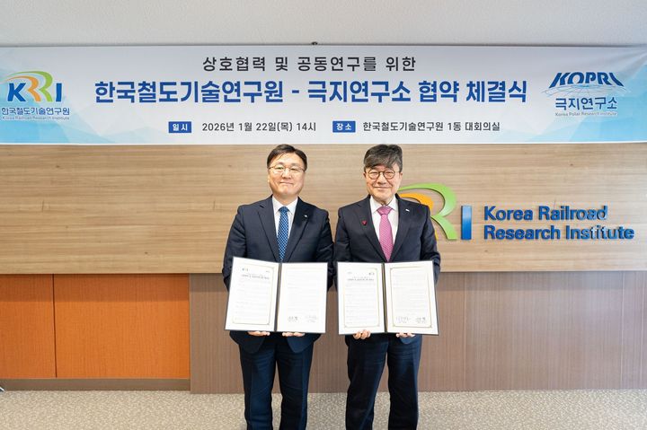 극지연, 철도기술연구원과 남극내륙 연구 위한 물류기술 개발 협력