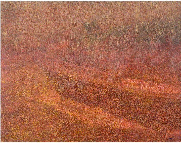 꽃비(flower petal rain) 91x117cm 캔버스에 수묵아크릴 2025 *재판매 및 DB 금지