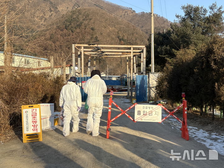 [포천=뉴시스] 아프리카돼지열병 확진 관련 현장점검. (사진=포천시 제공) 2026.01.25 photo@newsis.com