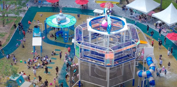 [청주=뉴시스] 충북 청주시 청원구 오창읍 각리근린공원 물놀이장. photo@newsis.com *재판매 및 DB 금지