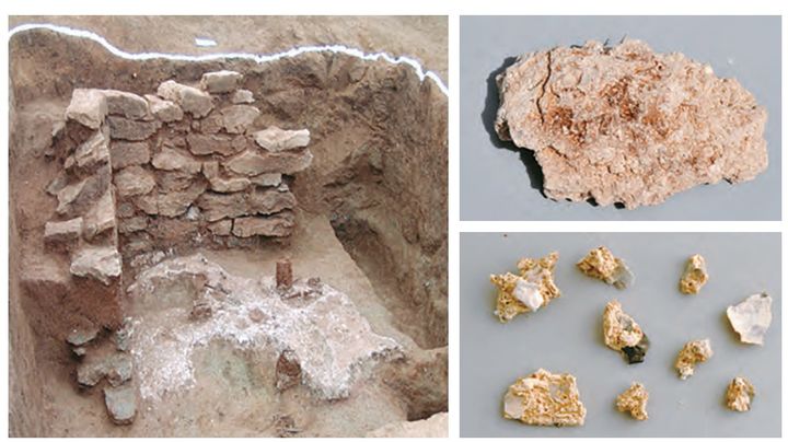 [서울=뉴시스] 판교 9호분 석실 전경 및 회 시료 (사진=국가유산청 제공) 2026.01.27. photo@newsis.com *재판매 및 DB 금지