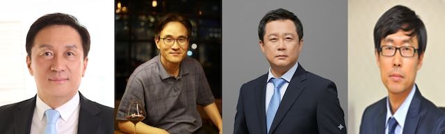 [서울=뉴시스] (왼쪽부터) 김태정, 민필규, 정창원, 이호준 동문. (사진=한양언론인회 제공) 2026.01.27. photo@newsis.com *재판매 및 DB 금지