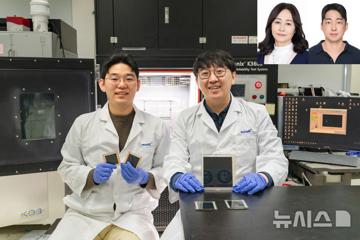 (왼쪽부터) GIST 차세대에너지연구소 김상조 연구원·강홍규 부소장, (상단 왼쪽부터) 강원대학교 류미이 교수·조일욱 박사. (사진=GIST 제공) photo@newsis.com