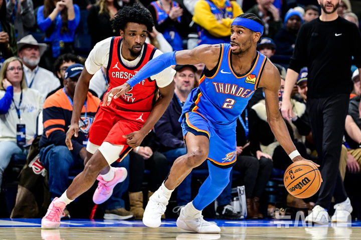 [오클라호마시티=AP/뉴시스] 미국프로농구(NBA) 오클라호마시티 선더의 셰이 길저스 알렉산더. 2026.01.27. photo@newsis.com