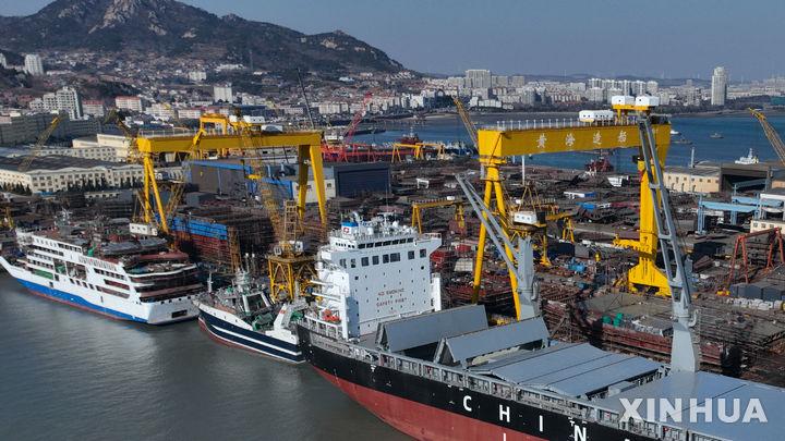 中 "지난해 건조·신규 수주 등 조선업 3대 지표서 1위"