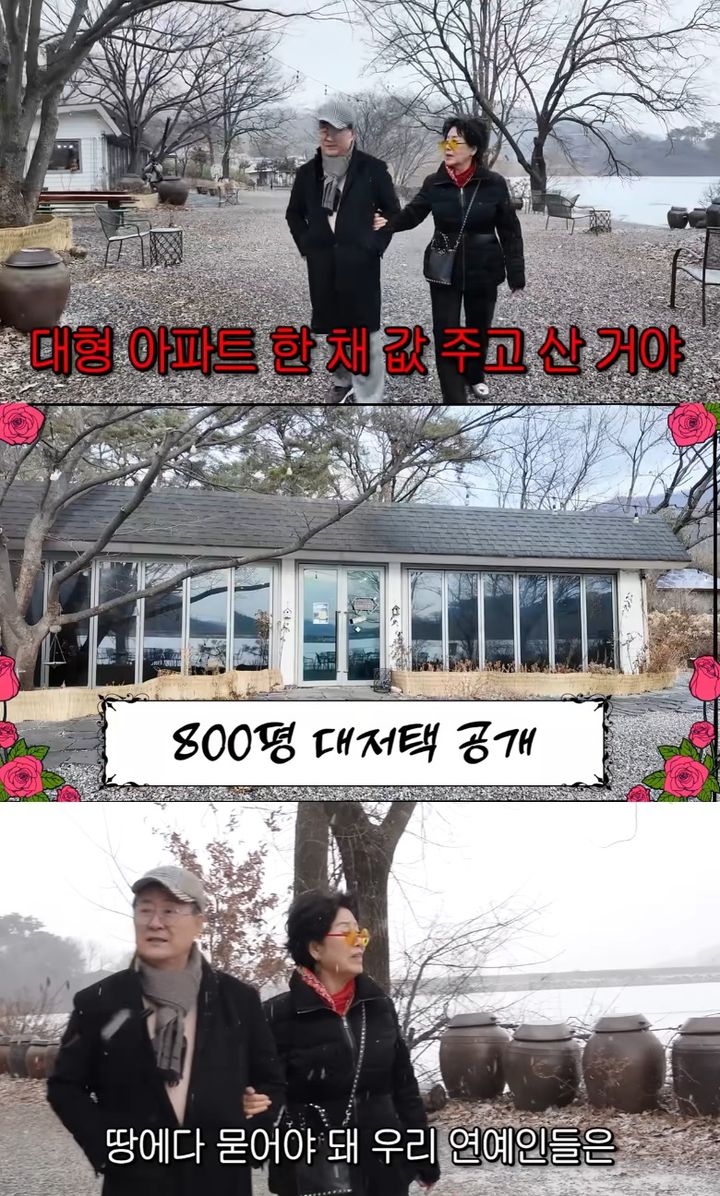 [서울=뉴시스] 배우 노주현이 경기 안성의 800평 규모 카페 겸 자택을 공개했다. (사진=유튜브 채널 '순풍 선우용여' 캡처) 2026.01.29. photo@newsis.com *재판매 및 DB 금지