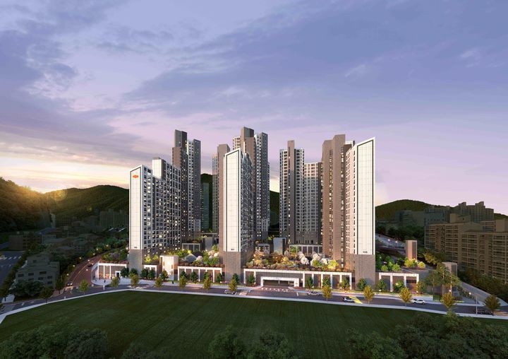 'e편한세상 센텀 하이베뉴' 투시도. (사진=DL이앤씨 제공) *재판매 및 DB 금지