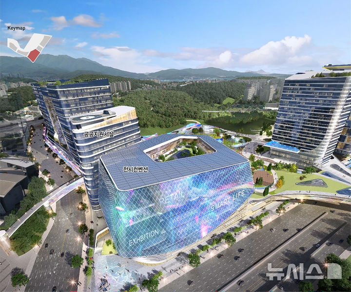 [성남=뉴시스]백현마이스 도시개발사업 전시컨벤션과 공공지원시설 조감도(사진=성남시 제공)2026.01.30.photo@newsis.com