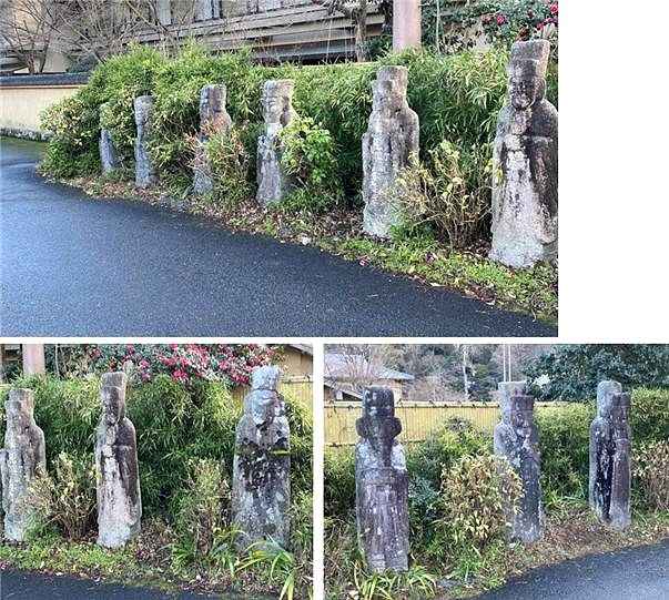 [울산=뉴시스] 일본 교토 아라시야마 사가 두부식당 담장 일원에 서 있는 조선왕릉과 장군·의병장 묘소 문인석과 무인석. (사진=김문길 소장 제공) 2026.01.30. photo@newsis.com *재판매 및 DB 금지