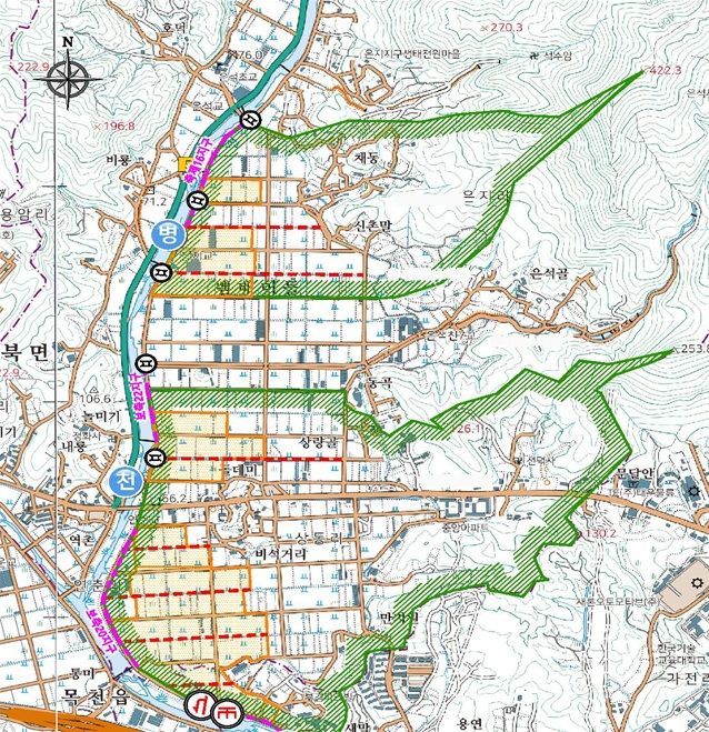 [천안=뉴시스] 은지상동지구 위치도 및 수혜구역. (사진=천안시 제공) 2026.01.30 photo@newsis.com *재판매 및 DB 금지