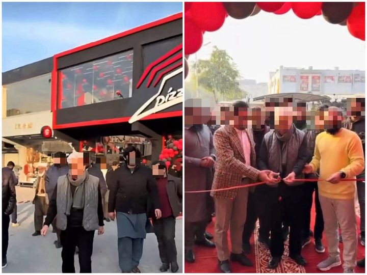 [뉴시스] 파키스탄의 고위 관료가 가짜 피자헛 매장의 개점식에 참석한 사실이 사회관계망서비스(SNS)를 통해 확산되면서 논란이 일고 있다. (사진=엑스 캡처) *재판매 및 DB 금지