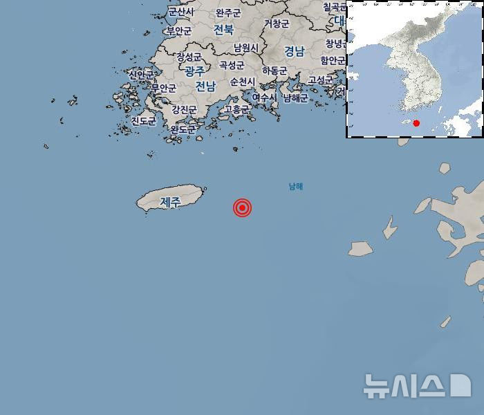 [제주=뉴시스] 31일 오후 제주 서귀포시 동해상에서 규모 2.0 지진이 발생했다. (사진=기상청 홈페이지) 2026.01.31. photo@newsis.com