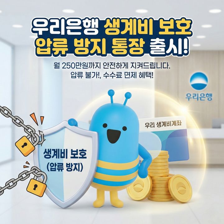우리은행, 압류 걱정 없는 '생계비계좌' 출시
