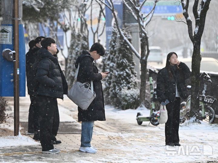 "20분 일찍 나왔어요"…밤사이 쌓인 눈에 출근길 '혼잡'
