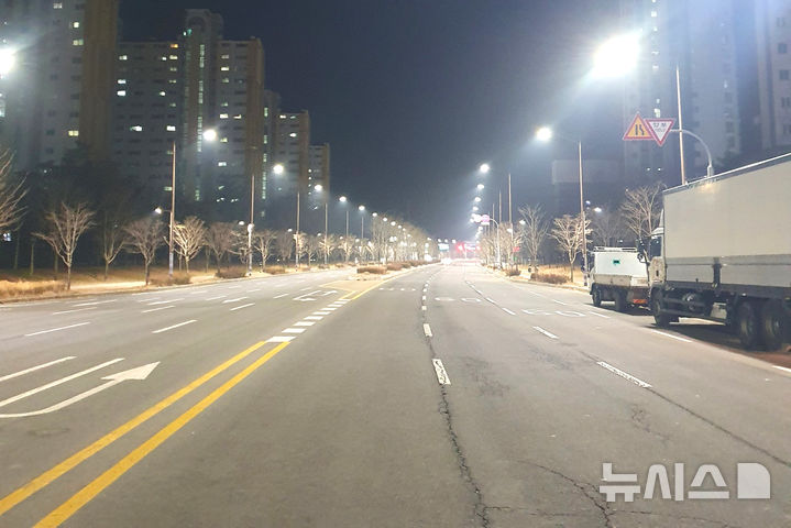 [나주=뉴시스] 전남 나주시가 혁신도시(빛가람동) 노후 가로등 4122개를 고효율 LED 조명으로 전면 교체했다. 사진은 가로등 교체 이후 모습. (사진=나주시 제공) photo@newsis.com *재판매 및 DB 금지