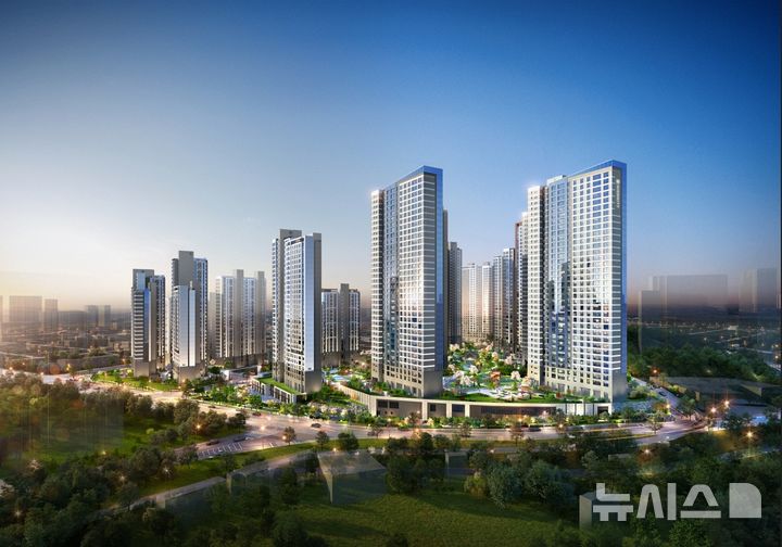 [서울=뉴시스] 구리역 하이니티 리버파크 단지 투시도. 