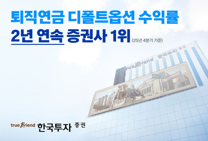 한투증권, 디폴트옵션 수익률 2년 연속 증권사 1위