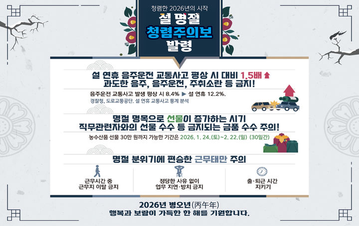 설 명절 '청렴주의보' 발령 안내 홍보 리플릿.(사진=태백시 제공) *재판매 및 DB 금지