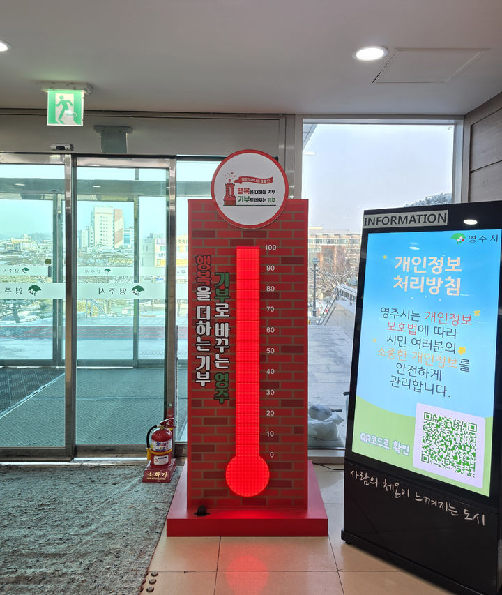 [영주=뉴시스] '희망 2026 나눔캠페인' 사랑의 온도탑 (사진=영주시 제공) 2026.03.04. photo@newsis.com *재판매 및 DB 금지