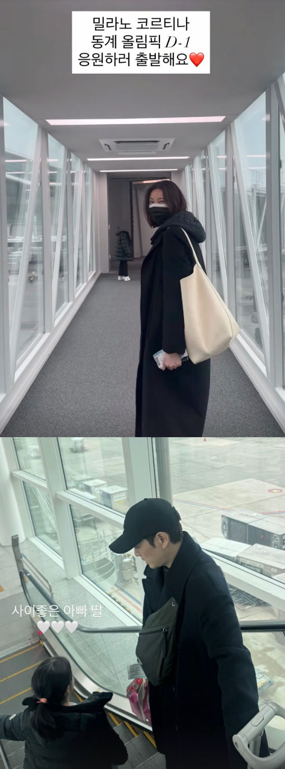 [서울=뉴시스] 배우 차예련·주상욱 부부가 딸과 함께 2026 밀라노·코르티나담페초 동계올림픽 응원을 위해 이탈리아로 떠났다. (사진=인스타그램 캡처) 2026.02.04. photo@newsis.com *재판매 및 DB 금지