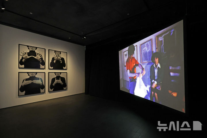 [서울=뉴시스] 박진희 기자 = 현대실험미술의 거장 이건용의 개인전 '사유하는 몸' 기자간담회가 열린 4일 서울 용산구 페이스갤러리 서울에서 열리고 있다. 2026.02.04. pak7130@newsis.com