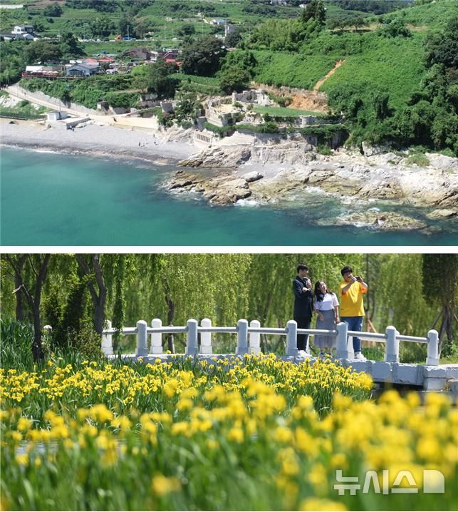[창원=뉴시스]경남 거제 매미성(위 사진)과 거창 창포원.(사진=경남도 제공) 2026.02.05.photo@newsis.com