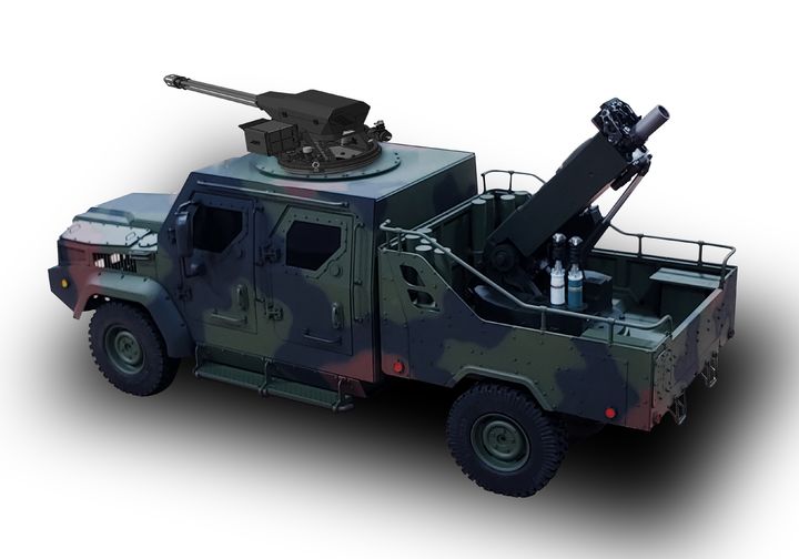 [창원=뉴시스] SNT다이내믹스 다목적전술차량 탑재형 120㎜ 박격포체계. (사진=SNT다이내믹스 제공) 2026.02.05. photo@newsis.com *재판매 및 DB 금지