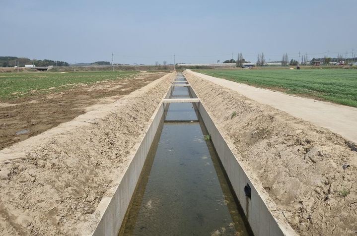 [정읍=뉴시스] 정읍시가 지난해 추진했던 '북면 오산마을 용배수로 설치 공사' 현장. *재판매 및 DB 금지