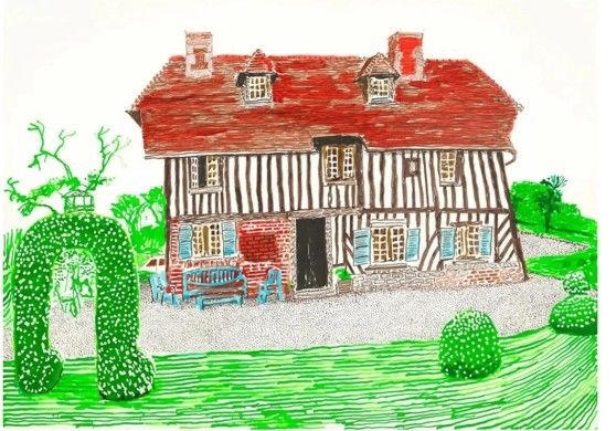 데이비드 호크니, <In Front of House Looking North>Inkjet on paper, 86.4x109.2cm, Edition of 35 TP, 2019 *재판매 및 DB 금지