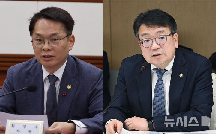 [서울=뉴시스]이병화(왼쪽) 전 환경부 차관과 최남호 전 산업통상자원부 제2차관