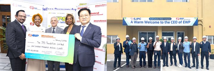 [울산=뉴시스] 한국동서발전 권명호 사장이 지난 3일 오후 1시(현지시각) 자메이카 총리 집무실에서 앤드류 호니스(Andrew Holness) 자메이카 총리를 예방하고 있다. (사진=한국동서발전 제공) 2026.02.06. photo@newsis.com *재판매 및 DB 금지