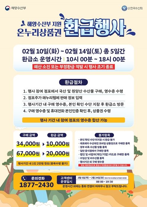 군산시, 설 농축·수산물 온누리상품권 '최대 2만원' 환급