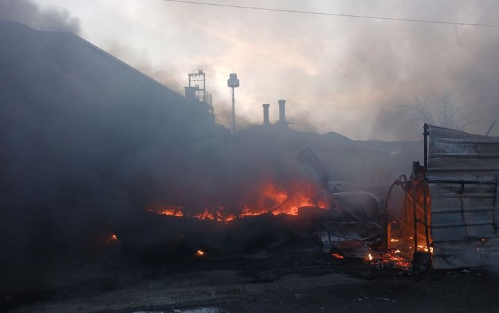 [대구=뉴시스] 6일 오후 4시58분께 칠곡군 북삼읍 율리의 한 공장에서 화재가 발생했다. (사진=경북소방본부 제공) 2026.02.06. photo@newsis.com *재판매 및 DB 금지