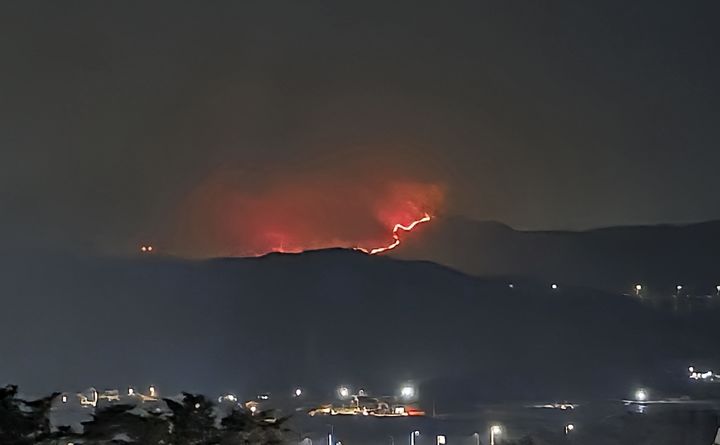 [경주=뉴시스] 이은희 기자=경주시 문무대왕면 입천리 산불 현장 (사진= 독자제공) 2026.2.8. photo@newsis.com *재판매 및 DB 금지