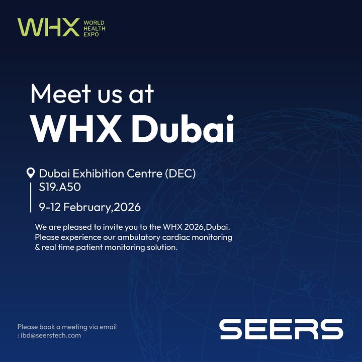 [서울=뉴시스] 웨어러블 인공지능(AI) 진단 모니터링 기업 씨어스테크놀로지는 아랍에미리트 두바이에서 열리는 글로벌 의료전시회 중 하나인 'WHX 두바이 2026(World Health Expo Dubai)'에 참가한다고 9일 밝혔다. (사진=씨어스테크놀로지 제공) 2026.02.09. photo@newsis.com *재판매 및 DB 금지