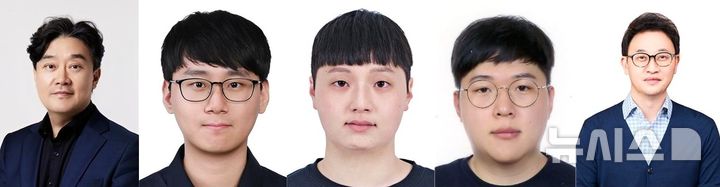 [포항=뉴시스] 송종욱 기자 = 포스텍·이화여대 연구팀이 홍합에서 유래한 접착 소재를 활용해 장기 이식의 가장 큰 난제였던 '면역 거부 반응'을 억제할 수 있는 기술을 개발됐다. 사진 왼쪽부터 포스텍 화학공학과 융합대학원 차형준 교수·화학공학과 통합과정 이상민·우현택씨, 화학공학과 최근호 박사, 이화여대 주계일 교수. (사진=포스텍 제공) 2026.02.09. photo@newsis.com