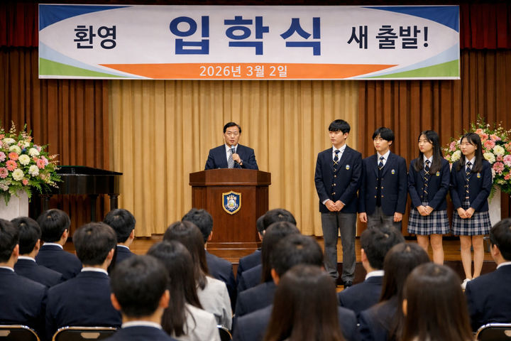 [서울=뉴시스] 고등학교 입학식_AI제작. 2026.02.09. (사진=강남구 제공) *재판매 및 DB 금지