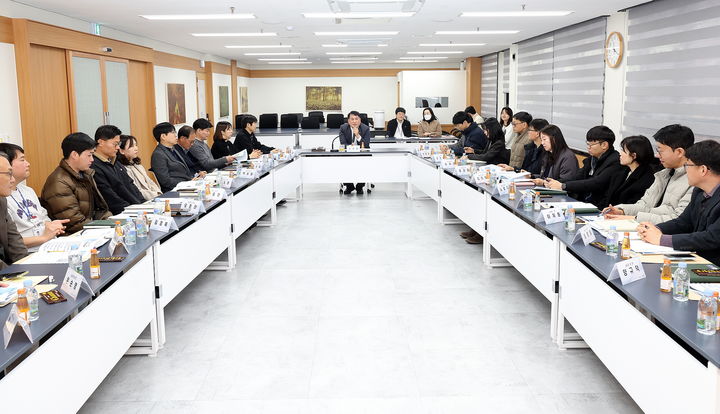 [정읍=뉴시스]9일 정읍시청에서 유호연 부시장이 주재하는 '2026년 10대 주요 핵심사업 공유회'가 진행 중이다. *재판매 및 DB 금지