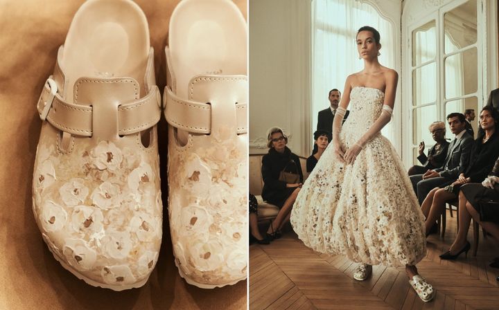 독일의 신발 브랜드 버켄스탁(Birkenstock)이 럭셔리 웨딩 디자이너 다니엘 프랑켈(Danielle Frankel)과 협업하여 출시한 ‘브라이덜 캡슐 컬렉션’ 중 한 제품. 사진 다니엘 프랑켈 홈페이지 캡처 *재판매 및 DB 금지