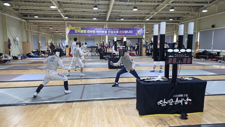 [해남=뉴시스] 근대5종 국가대표팀 전지훈련. (사진=해남군 제공) 2026.02.09. photo@newsis.com *재판매 및 DB 금지