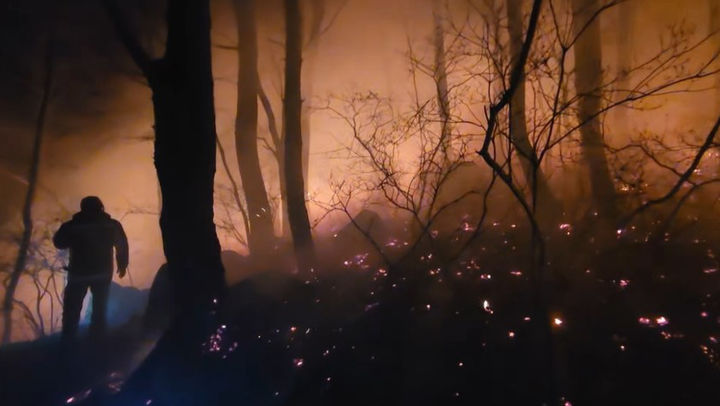 부산 쇠미산 불 9시간 만에 초진…1명 경상(종합2보)