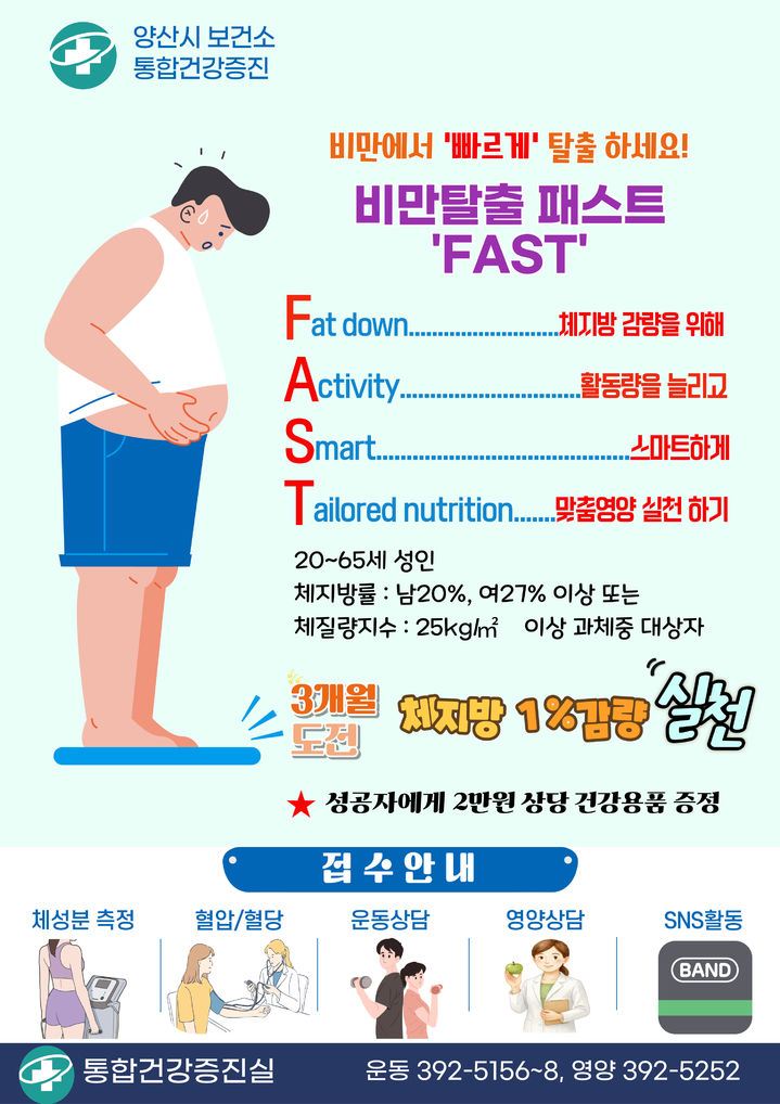 [양산=뉴시스] 비만 예방관리 프로그램 비만탈출 FAST 안내문. (사진=양산시 제공) 2026.02.11. photo@newsis.com *재판매 및 DB 금지