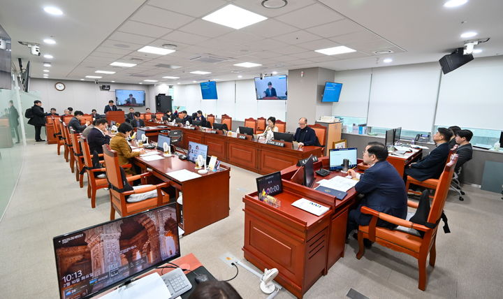 [수원=뉴시스] 경기도의회 박재만 경기관광공사 사장 후보자 인사청문특별위원회(사진=경기도의회 제공) 2026.02.10. photo@newsis.com *재판매 및 DB 금지