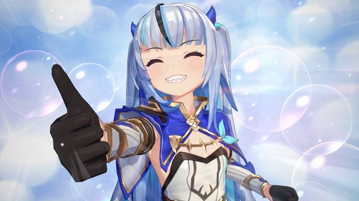 [서울=뉴시스] 어비스디아 캐릭터 쟌의 같이 먹자 리액션 모습. (사진=NHN 제공) *재판매 및 DB 금지