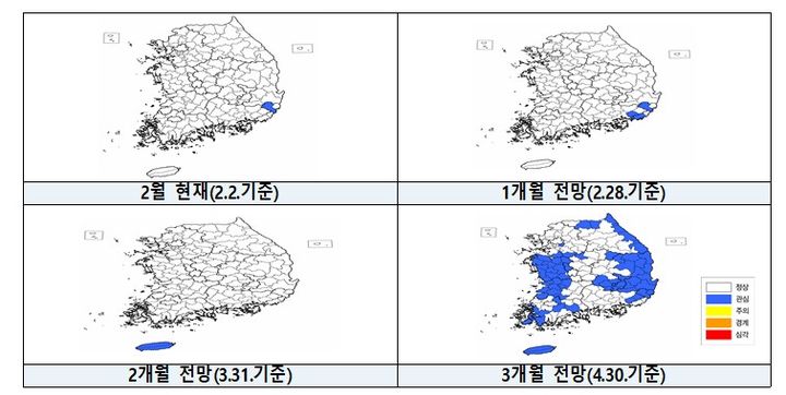 내달까지 강수량 적을 듯…울주·완도·통영엔 '약한 가뭄'